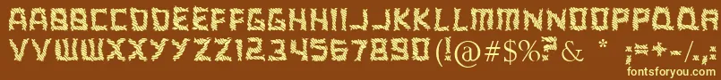 Czcionka ARippingYarnToo – żółte czcionki na brązowym tle