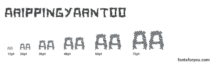 ARippingYarnToo Font Sizes