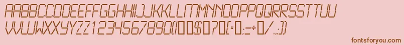 Lcd2Light Font – Brown Fonts on Pink Background