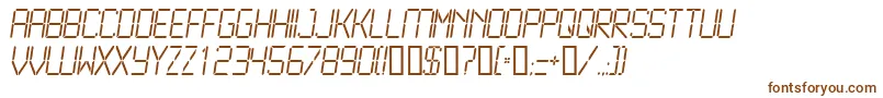 Lcd2Light-Schriftart – Braune Schriften auf weißem Hintergrund
