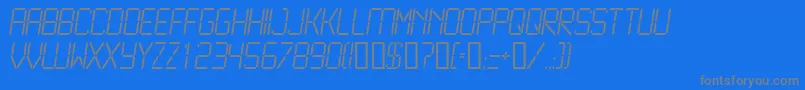 フォントLcd2Light – 青い背景に灰色の文字