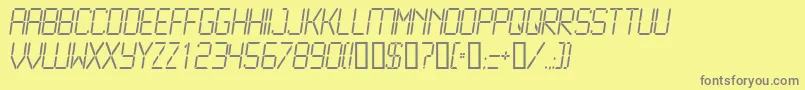 Lcd2Light Font – Gray Fonts on Yellow Background