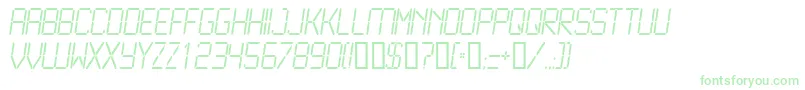 Lcd2Light Font – Green Fonts on White Background