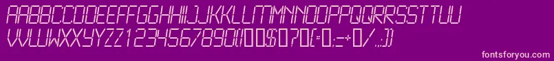 Lcd2Light-Schriftart – Rosa Schriften auf violettem Hintergrund