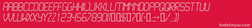 Lcd2Light-Schriftart – Rosa Schriften auf rotem Hintergrund