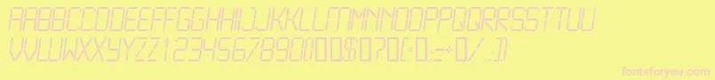 フォントLcd2Light – ピンクのフォント、黄色の背景