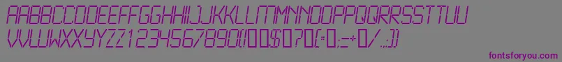 フォントLcd2Light – 紫色のフォント、灰色の背景