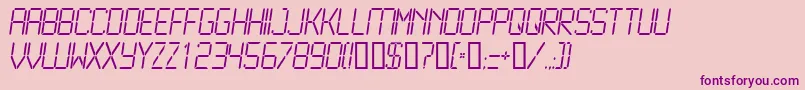 Lcd2Light-Schriftart – Violette Schriften auf rosa Hintergrund