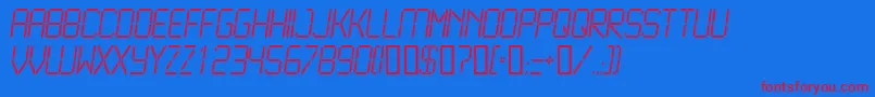 Lcd2Light Font – Red Fonts on Blue Background