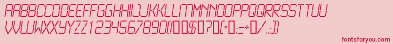 Lcd2Light-Schriftart – Rote Schriften auf rosa Hintergrund