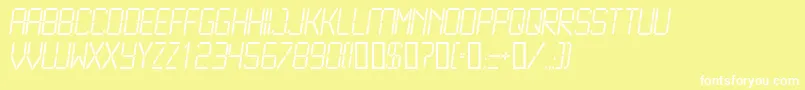 Шрифт Lcd2Light – белые шрифты на жёлтом фоне