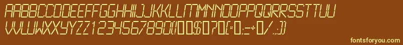 Lcd2Light-fontti – keltaiset fontit ruskealla taustalla