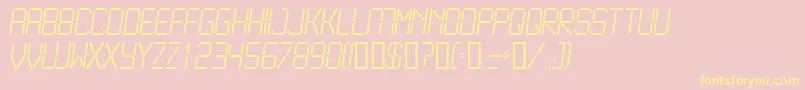 Шрифт Lcd2Light – жёлтые шрифты на розовом фоне