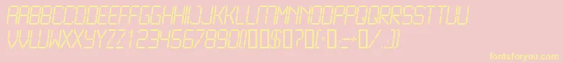 Lcd2Light-Schriftart – Gelbe Schriften auf rosa Hintergrund