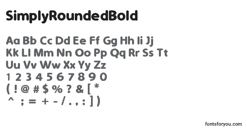 Шрифт SimplyRoundedBold – алфавит, цифры, специальные символы