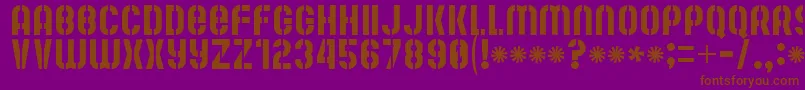 Fonte MuteFruitRegular – fontes marrons em um fundo roxo