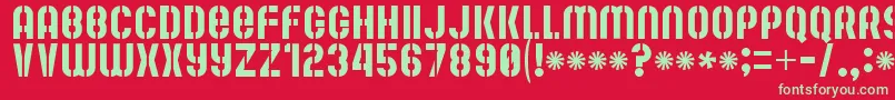 MuteFruitRegular Font – Green Fonts on Red Background