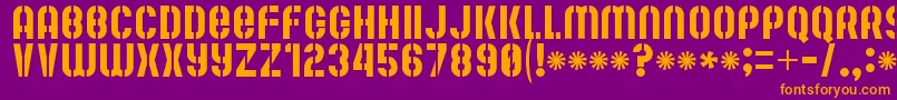 MuteFruitRegular-Schriftart – Orangefarbene Schriften auf violettem Hintergrund