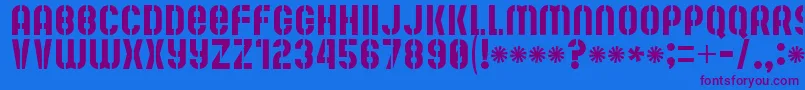 MuteFruitRegular-Schriftart – Violette Schriften auf blauem Hintergrund