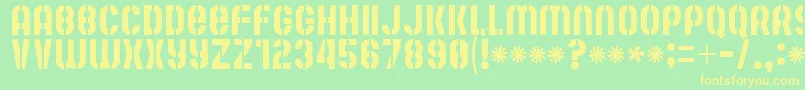 MuteFruitRegular Font – Yellow Fonts on Green Background