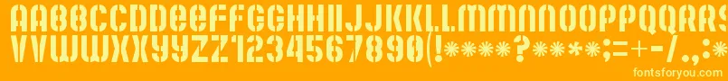 MuteFruitRegular Font – Yellow Fonts on Orange Background