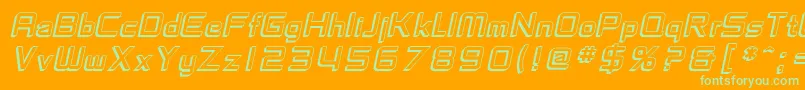 SfChaerilidaeShadedOblique Font – Green Fonts on Orange Background