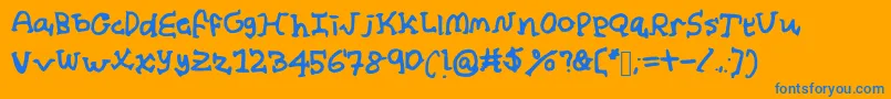 AlmondMilk-Schriftart – Blaue Schriften auf orangefarbenem Hintergrund