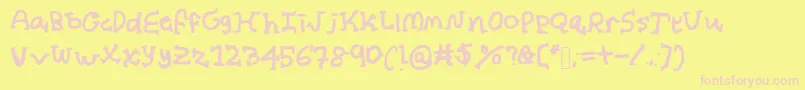 AlmondMilk Font – Pink Fonts on Yellow Background