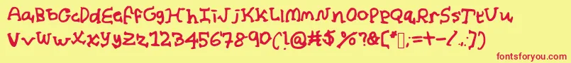 AlmondMilk Font – Red Fonts on Yellow Background