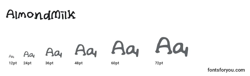 AlmondMilk Font Sizes