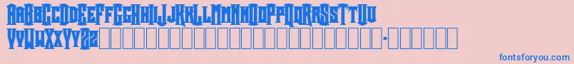 Crownt-Schriftart – Blaue Schriften auf rosa Hintergrund