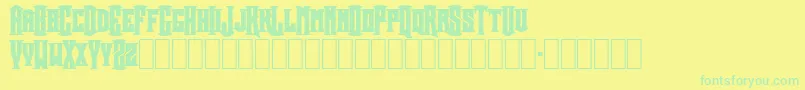 Crownt Font – Green Fonts on Yellow Background