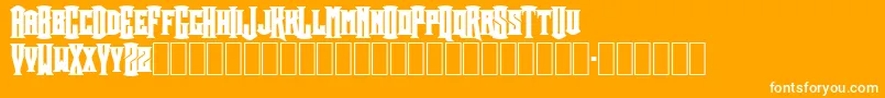 Crownt-Schriftart – Weiße Schriften auf orangefarbenem Hintergrund