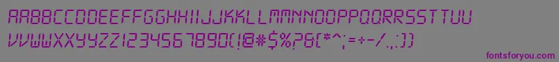 Czcionka DsDigitalItalic – fioletowe czcionki na szarym tle