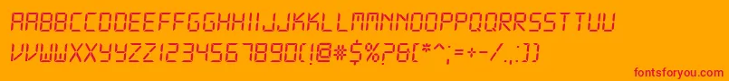 DsDigitalItalic Font – Red Fonts on Orange Background