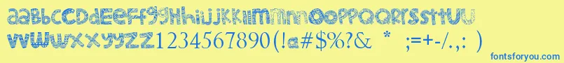 LittleSnorlax Font – Blue Fonts on Yellow Background