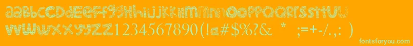 LittleSnorlax Font – Green Fonts on Orange Background