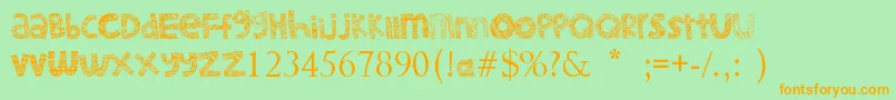 LittleSnorlax Font – Orange Fonts on Green Background