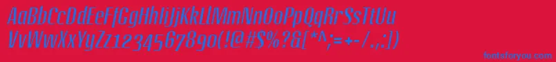 LinotypeoctaneItalic Font – Blue Fonts on Red Background