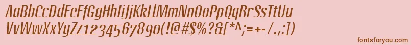 LinotypeoctaneItalic Font – Brown Fonts on Pink Background
