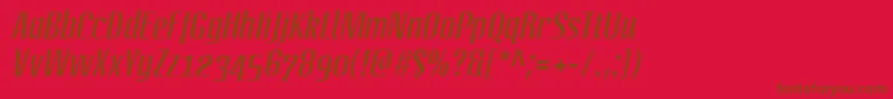 LinotypeoctaneItalic Font – Brown Fonts on Red Background