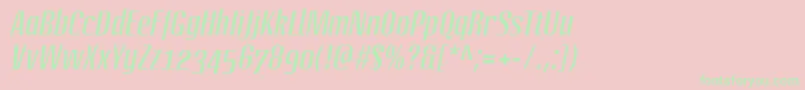 LinotypeoctaneItalic-Schriftart – Grüne Schriften auf rosa Hintergrund