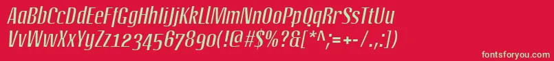 フォントLinotypeoctaneItalic – 赤い背景に緑の文字