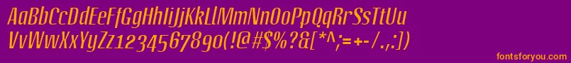 Шрифт LinotypeoctaneItalic – оранжевые шрифты на фиолетовом фоне