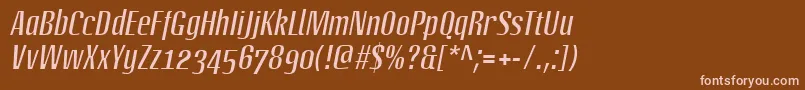 LinotypeoctaneItalic Font – Pink Fonts on Brown Background