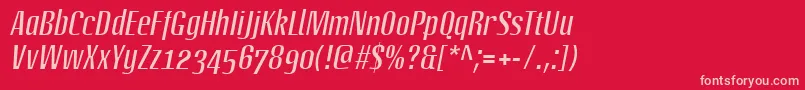 LinotypeoctaneItalic Font – Pink Fonts on Red Background