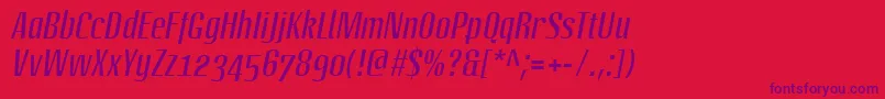 LinotypeoctaneItalic Font – Purple Fonts on Red Background
