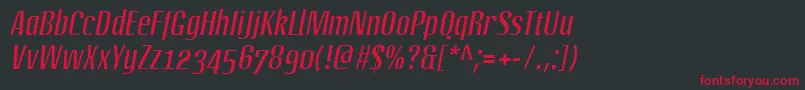 フォントLinotypeoctaneItalic – 黒い背景に赤い文字