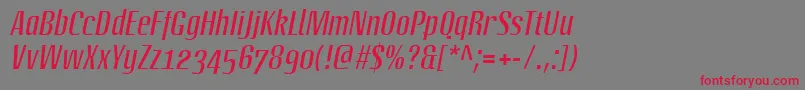 LinotypeoctaneItalic Font – Red Fonts on Gray Background