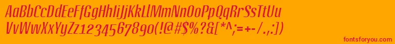 LinotypeoctaneItalic Font – Red Fonts on Orange Background